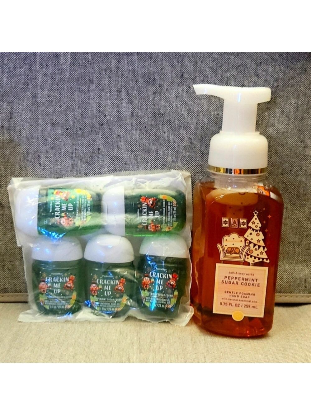 PEPPERMINT SUGAR COOKIE Gentle Foaming Hand Soap & 5-Piece Gel Hand Sanitizers